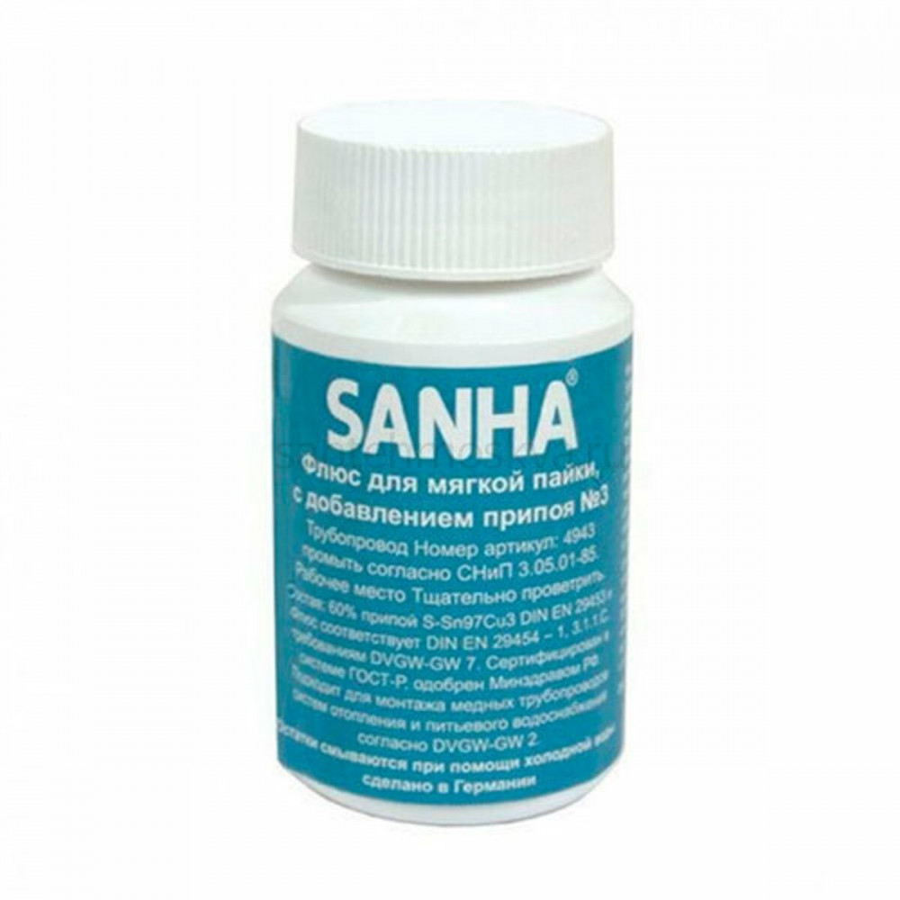 Флюс-паста для мягкого медного припоя 250 гр. SANHA Флюс-паста для мягкого медного припоя 250 гр. SANHA