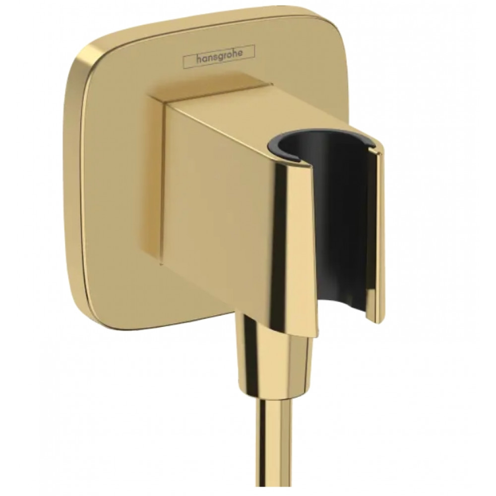 Шланговое подсоединение HANSGROHE FixFit Modern 26887990 с держателем лейки, цвет Полированное золото Шланговое подсоединение HANSGROHE FixFit Modern 26887990 с держателем лейки, цвет Полированное золото