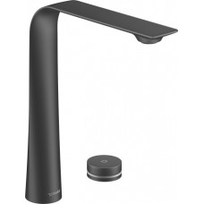 Электронный смеситель для раковины Duravit D.1 D11110008046 на два отверстия, со встроенным блоком питания, без донного клапана, чёрный матовый