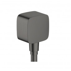 Шланговое подсоединение квадратное HANSGROHE FixFit 26457340 с клапаном обратного тока, цвет Шлифованный чёрный хром