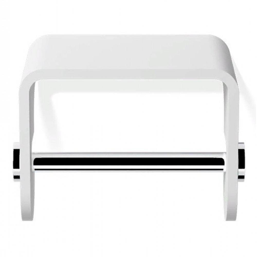 Держатель туалетной бумаги, подвесной, с полочкой DECOR WALTHER  Stone TPH 4    0974554    10 X 13 X 10 см, композит Solid Surface,  цвет: белый / хром