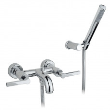 Смеситель для ванны двухвентельный настенный NICOLAZZI MAC KINLEY 05 2202CR29 с ручным душем, хром Смеситель для ванны двухвентельный настенный NICOLAZZI MAC KINLEY 05 2202CR29 с ручным душем, хром