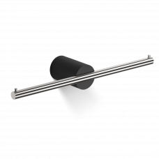 Держатель туалетной бумаги двойной DECOR WALTHER  STONE TPH2    0974965     44 X 28 X 7 см, без крышки, композит Solid Surface черный матовый/сталь матовая