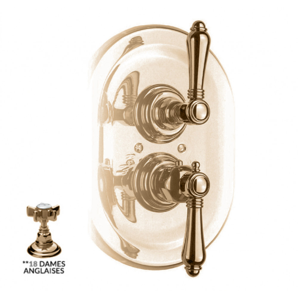 Внешняя часть термостата для душа NICOLAZZI THERMOSTATICO 4909BZ18 с вентилями DAMES ANGLAISES, бронза Внешняя часть термостата для душа NICOLAZZI THERMOSTATICO 4909BZ18 с вентилями DAMES ANGLAISES, бронза