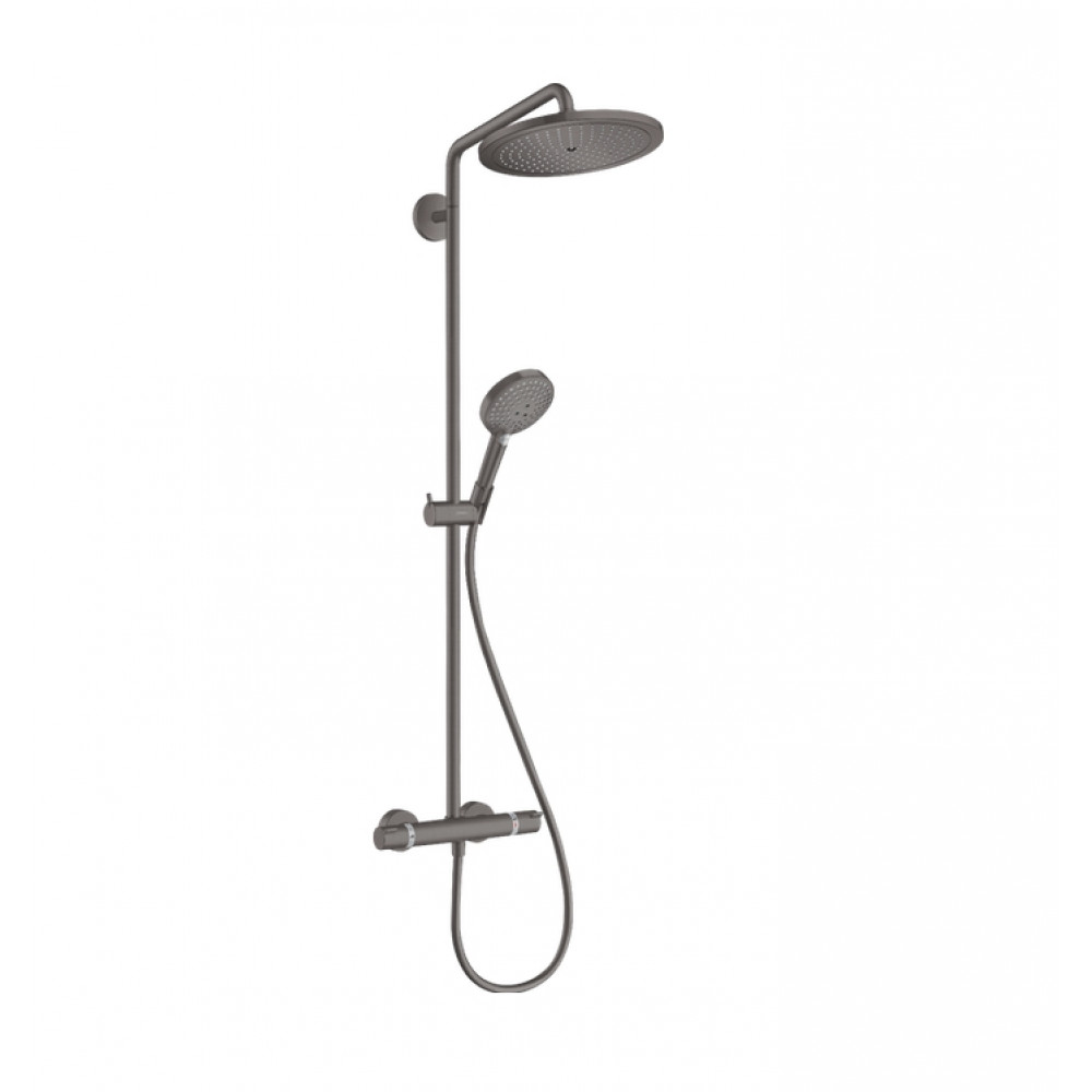HANSGROHE Croma Select S Showerpipe 280 1 jet 26891340 120 3jet, с Ecosmart, цвет Шлифованный чёрный хром