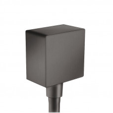 Шланговое подсоединение HANSGROHE FixFit Square 26455340 c защитой от обратного тока, шлифованный чёрный хром