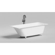 Встраиваемая прямоугольная ванна SALINI ORLANDA 102011M 700х1700х600 мм, с регулируемыми ножками, из S-Sense, цвет Белый матовый