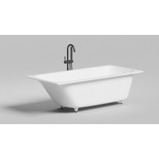 Встраиваемая прямоугольная ванна SALINI ORLANDA 102016M 800х1700х600 мм, с регулируемыми ножками, из S-Sense, цвет Белый матовый