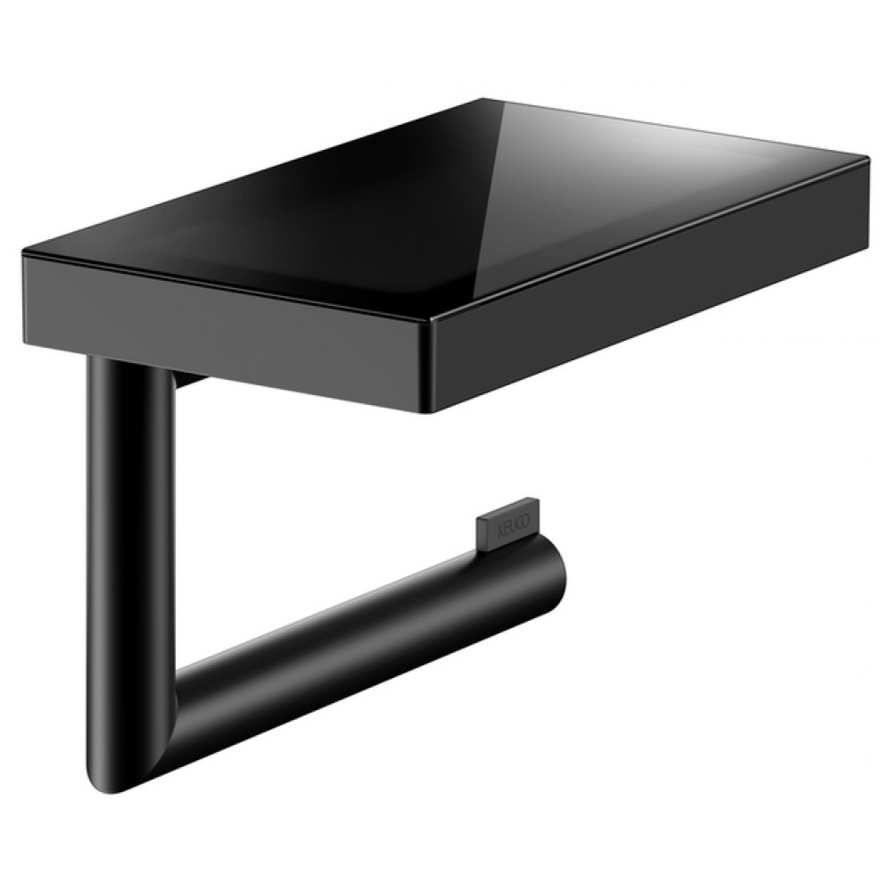 Держатель для туалетной бумаги с полкой KEUCO COLLECTION REVA 12873 379000 для рулонов шириной 120 мм, чёрный матовый Держатель для туалетной бумаги с полкой KEUCO COLLECTION REVA 12873 379000 для рулонов шириной 120 мм, чёрный матовый