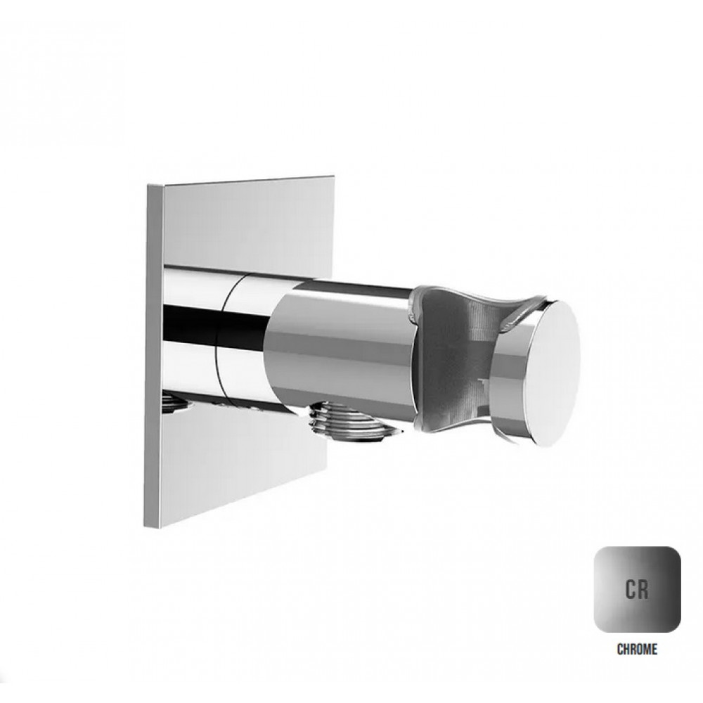 Вывод из стены с держателем для душа ALMAR SHOWER ACCESSORIES E095039.CR с квадратным отражателем, цвет Хром Вывод из стены с держателем для душа ALMAR SHOWER ACCESSORIES E095039.CR с квадратным отражателем, цвет Хром