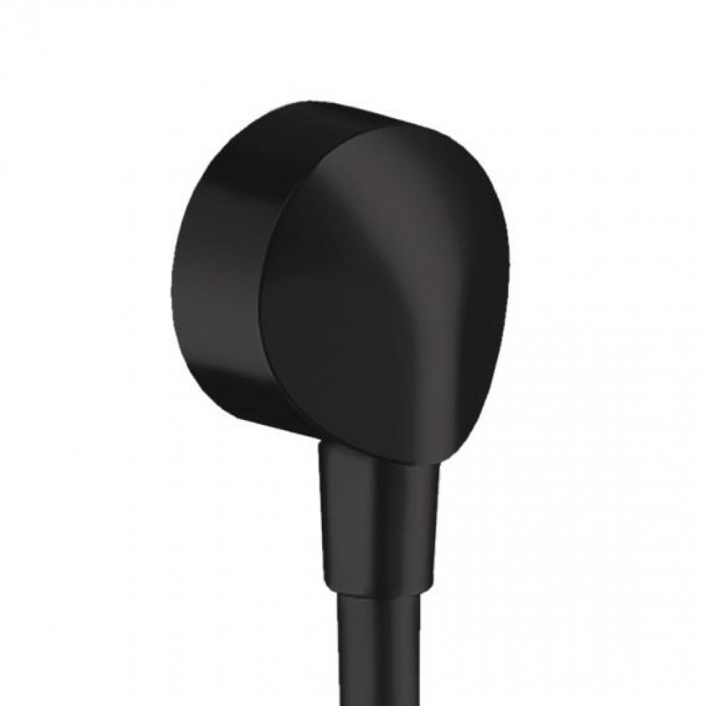 Шланговое подсоединение HANSGROHE FixFit E 27454670 без клапана обратного тока, чёрный матовый Шланговое подсоединение HANSGROHE FixFit E 27454670 без клапана обратного тока, чёрный матовый