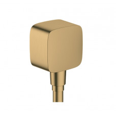Шланговое подсоединение квадратное HANSGROHE FixFit 26457140 с клапаном обратного тока, цвет Шлифованная бронза