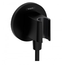 Шланговое подсоединение круглой формы HANSGROHE FixFit E 26888670 с держателем лейки, цвет Чёрный матовый