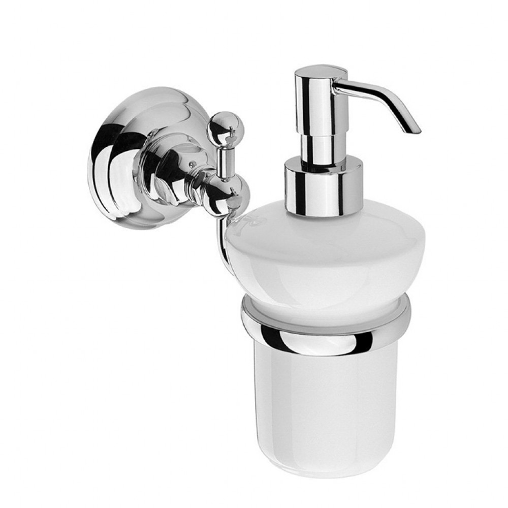 Дозатор для жидкого мыла с держателем NICOLAZZI ACCESSORI Classici 1489CR Хром/Белый Дозатор для жидкого мыла с держателем NICOLAZZI ACCESSORI Classici 1489CR Хром/Белый