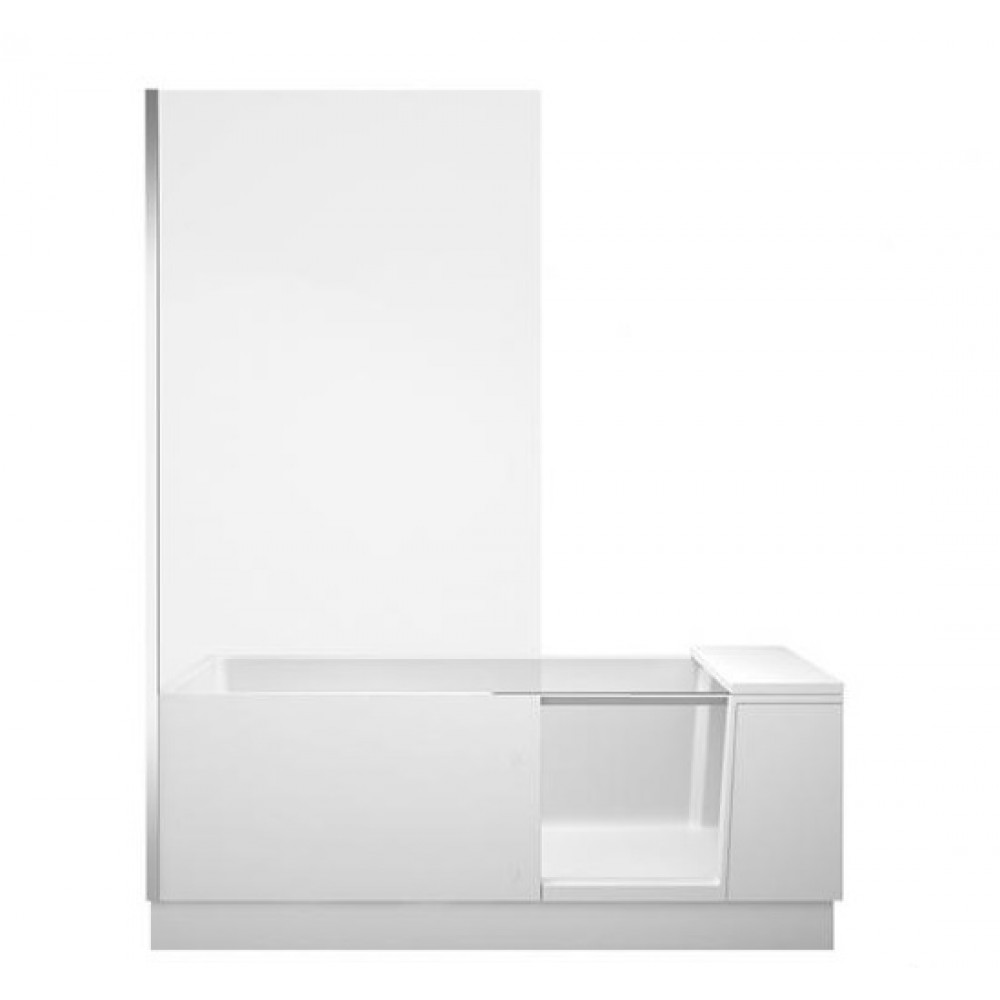 Ванна Duravit Shower + Bath 700403000000000 1700 х 1000 прозрачное стекло, со смонтированной дверцей, с ножками, угловая, белая Ванна Duravit Shower + Bath 700403000000000 1700 х 1000 прозрачное стекло, со смонтированной дверцей, с ножками, угловая, белая