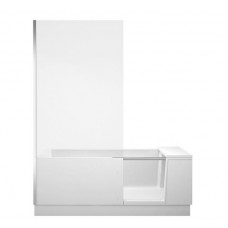 Ванна Duravit Shower + Bath 700403000000000 1700 х 1000 прозрачное стекло, со смонтированной дверцей, с ножками, угловая, белая