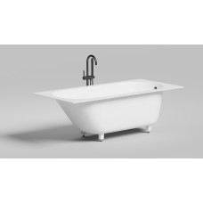 Встраиваемая овальная ванна SALINI ORNELLA 102321M 750х1690х600 мм, регулируемые ножки, из S-Stone, цвет Белый матовый
