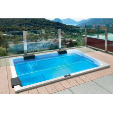 Бассейн с гидромассажем GRUPPO TREESSE REST GHOST V192HXBNB220O0SI 1950 мм х 2400 мм х 850 мм, с фильтрацией, хромотерапией и дезинфекцией, белый