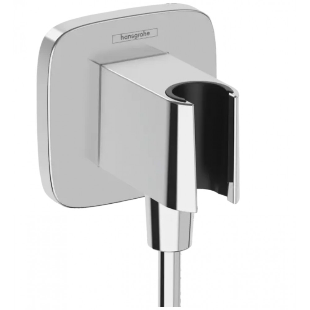 Шланговое подсоединение HANSGROHE FixFit Modern 26887000 с держателем лейки, цвет Хром Шланговое подсоединение HANSGROHE FixFit Modern 26887000 с держателем лейки, цвет Хром