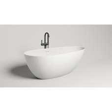 Отдельностоящая ванна с овальной чашей SALINI PAOLA IN 101612SM 1720х820х570 мм, S-Stone, донный клапан, сифон, интегрированный слив-перелив, цвет Белый матовы