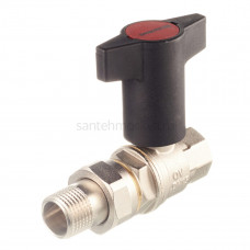 Кран шаровый Optibal 1/2" НГ с американкой маховик пластмассовый Oventrop 1075704 (Овентроп)