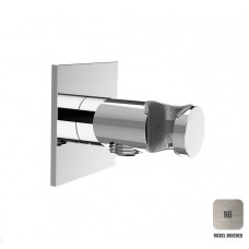 Вывод из стены с держателем для душа ALMAR SHOWER ACCESSORIES E095039.NB с квадратным отражателем, цвет Nickel Brushed