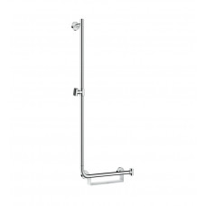 Штанга для душа левосторонняя HANSGROHE Unica 26403400 Comfort 110, с поручнем и корзинкой, цвет Белый/Хром