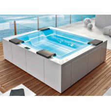 Бассейн с гидромассажем GRUPPO TREESSE ZEN PRO V202PXBNB22 2350 мм х 2800 мм х 850 мм, с аэромассажем, фильтрацией, хромотерапией и дезинфекцией, белый