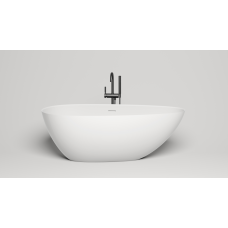 Отдельностоящая ванна с овальной чашей SALINI PAOLA IN 101611SM 770х1600х540 мм, S-Stone, донный клапан, сифон, интегрированный слив-перелив, цвет Белый матовы
