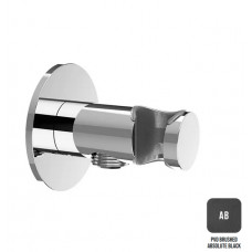 Вывод из стены с держателем для душа ALMAR SHOWER ACCESSORIES E095037.AB с круглым отражателем, цвет Absolute Black