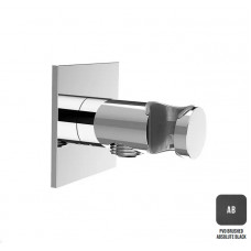 Вывод из стены с держателем для душа ALMAR SHOWER ACCESSORIES E095039.AB с квадратным отражателем, цвет Absolute Black