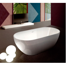 Ванна отдельностоящая TREESSE CLIVIA V447BL 800 мм х 1700 мм, из композита Solid Surface, белый глянцевый