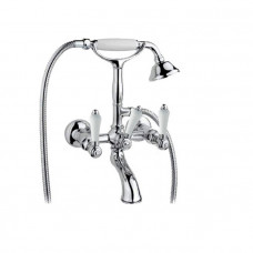 Смеситель для ванны NICOLAZZI TRADIZIONALE 1402CR78 с ручным душем и вентилями PETIT MONT BLANC, хром/белый Смеситель для ванны NICOLAZZI TRADIZIONALE 1402CR78 с ручным душем и вентилями PETIT MONT BLANC, хром/белый