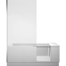 Ванна Duravit Shower + Bath 700454000000000 1700 х 750 прозрачное стекло, пристенный вариант, со смонтированной дверцей, с ножками, белая