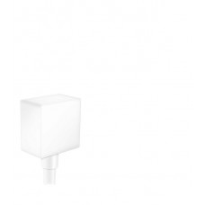 Шланговое подсоединение Hansgrohe Fixfit Square 26455700 с клапаном обратного тока белый матовый