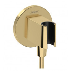 Шланговое подсоединение круглой формы HANSGROHE FixFit E 26888990 с держателем лейки, цвет Полированное золото