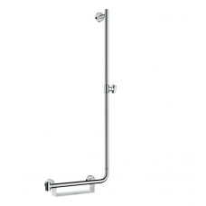 Штанга для душа правосторонняя HANSGROHE Unica 26404400 Comfort 110, с поручнем и корзинкой, цвет Белый/Хром