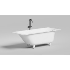 Встраиваемая овальная ванна SALINI ORNELLA 102313G 700х1700х600 мм, регулируемые ножки, из S-Sense, цвет Белый глянцевый