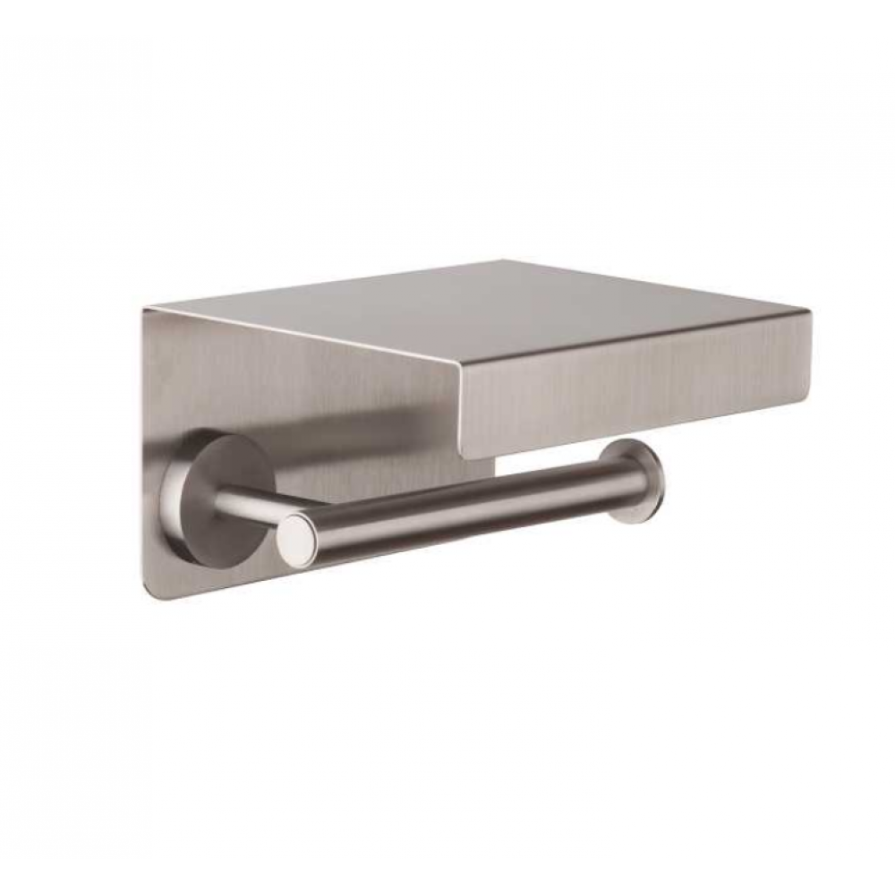 Держатель туалетной бумаги с полочкой из стали AISI304 BOSSINI Inox Line V50414.075 цвет Матовая нержавеющая сталь