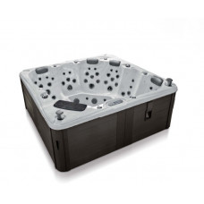 Бассейн с гидромассажем GRUPPO TREESSE RODAS STANDART PROD01BP 2300 мм х 2300 мм х 870 мм, с фильтрацией, хромотерапией и дезинфекцией, аромоерапией, белый/серый