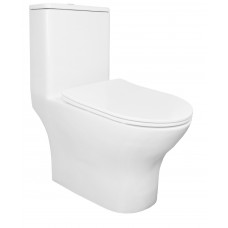 Унитаз-моноблок AZARIO Terni 670x350x760 горизонтальный слив, быстросъемное сиденье микролифт (AZ-8618)